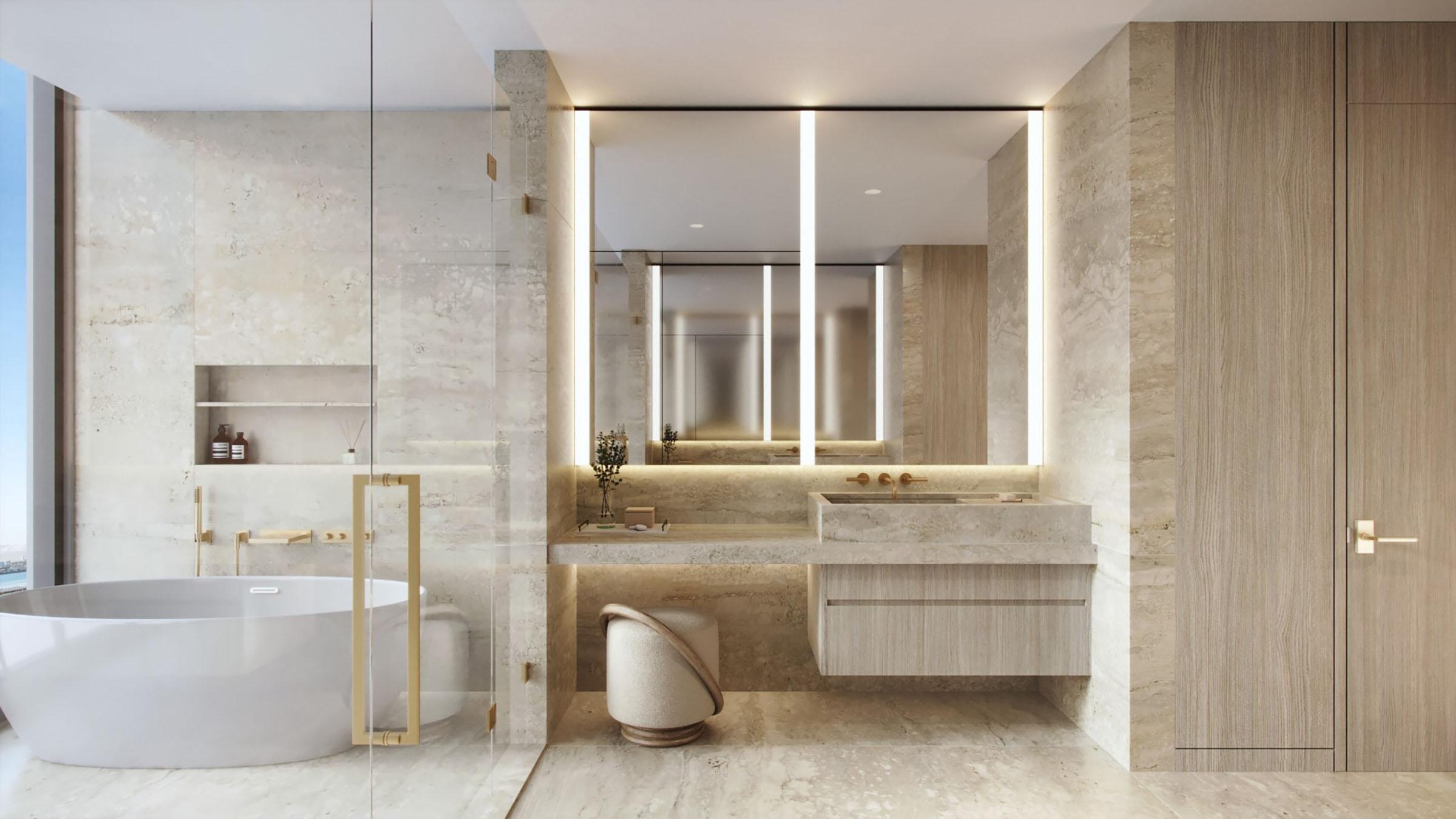 Rendering of St Regis Residences Miami Brickell Penthouse Primary Bath